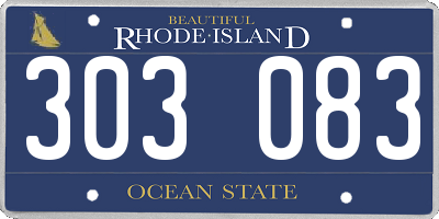 RI license plate 303083