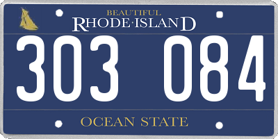 RI license plate 303084