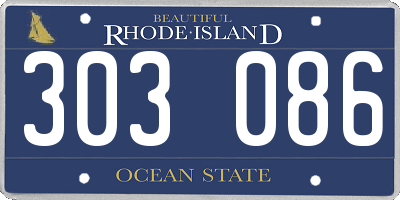 RI license plate 303086