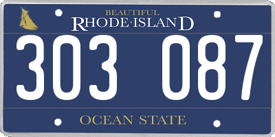 RI license plate 303087