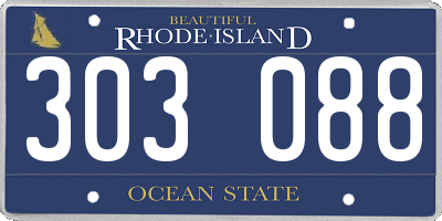RI license plate 303088