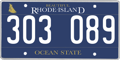 RI license plate 303089