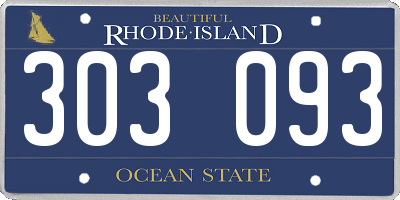 RI license plate 303093