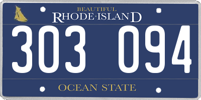 RI license plate 303094