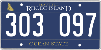 RI license plate 303097