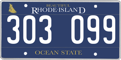 RI license plate 303099