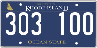 RI license plate 303100