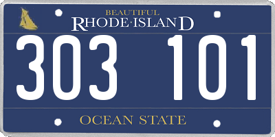 RI license plate 303101