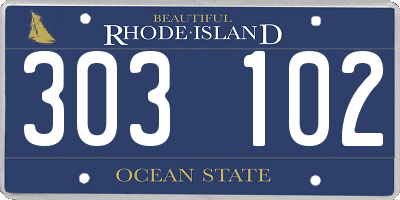 RI license plate 303102
