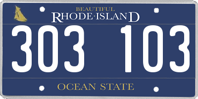 RI license plate 303103