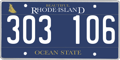 RI license plate 303106