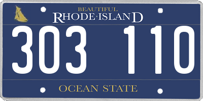 RI license plate 303110