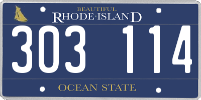 RI license plate 303114