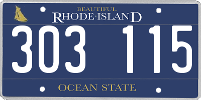 RI license plate 303115