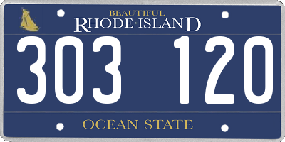 RI license plate 303120