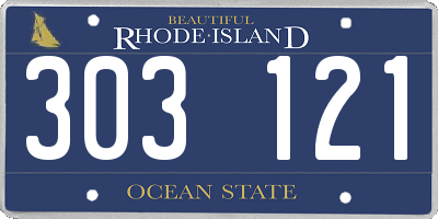 RI license plate 303121