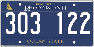 RI license plate 303122