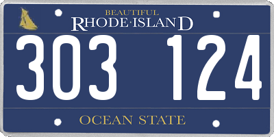 RI license plate 303124