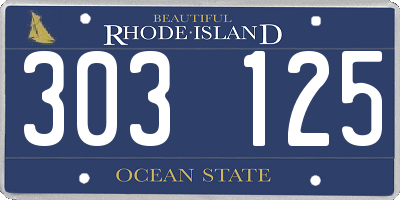 RI license plate 303125