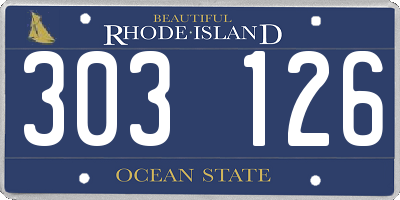RI license plate 303126