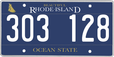RI license plate 303128
