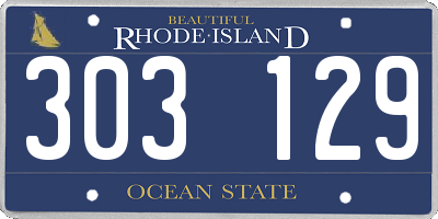 RI license plate 303129