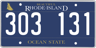 RI license plate 303131