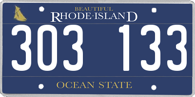 RI license plate 303133