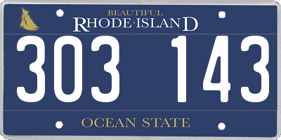 RI license plate 303143