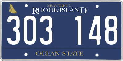 RI license plate 303148