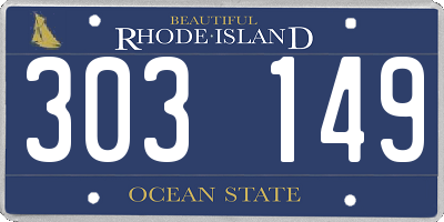 RI license plate 303149