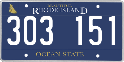 RI license plate 303151