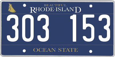 RI license plate 303153