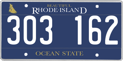 RI license plate 303162