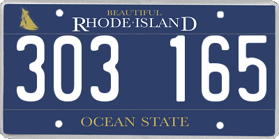 RI license plate 303165