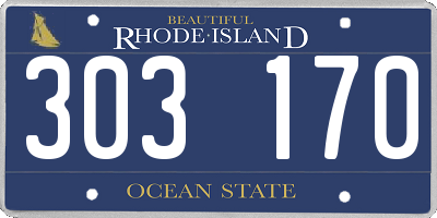 RI license plate 303170