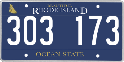 RI license plate 303173