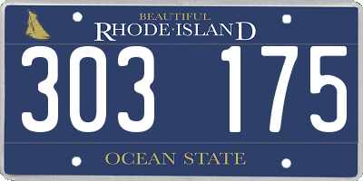 RI license plate 303175