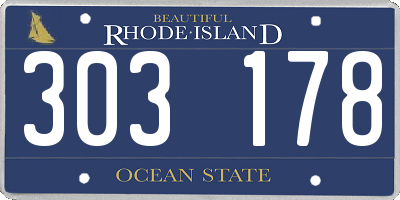 RI license plate 303178