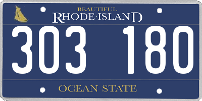 RI license plate 303180