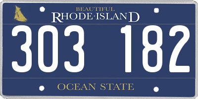 RI license plate 303182