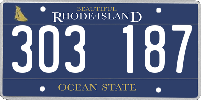 RI license plate 303187