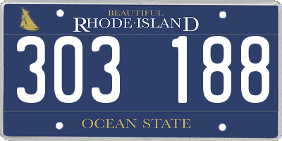 RI license plate 303188