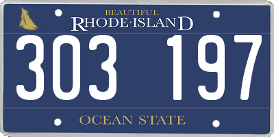 RI license plate 303197