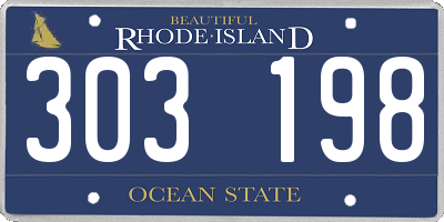 RI license plate 303198