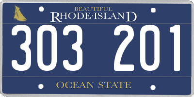 RI license plate 303201