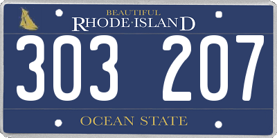 RI license plate 303207
