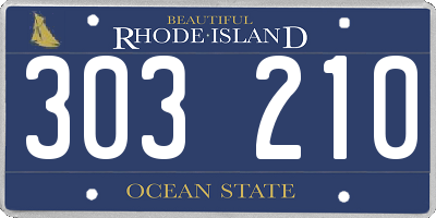 RI license plate 303210