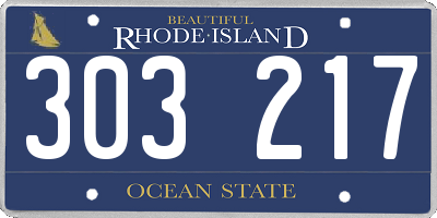 RI license plate 303217