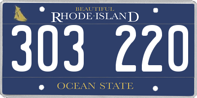 RI license plate 303220